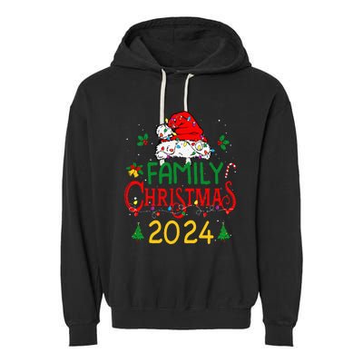 Family 2024 Christmas Matching Outfits Team Santa Elf Squad Garment-Dyed Fleece Hoodie