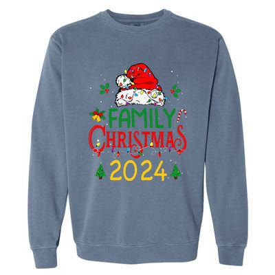 Family 2024 Christmas Matching Outfits Team Santa Elf Squad Garment-Dyed Sweatshirt