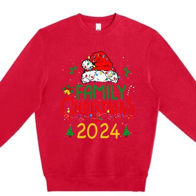 Family 2024 Christmas Matching Outfits Team Santa Elf Squad Premium Crewneck Sweatshirt