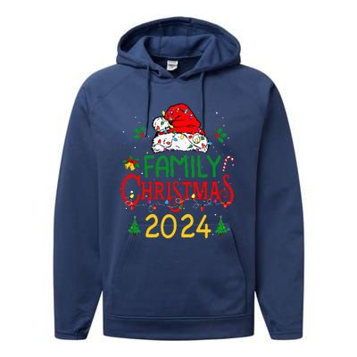 Family 2024 Christmas Matching Outfits Team Santa Elf Squad Performance Fleece Hoodie