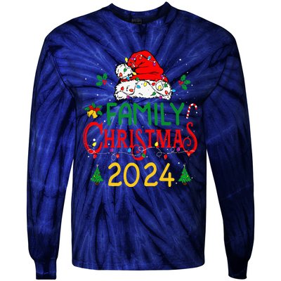 Family 2024 Christmas Matching Outfits Team Santa Elf Squad Tie-Dye Long Sleeve Shirt