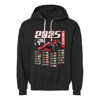 Formula 2025 Circuits Formula 2025 Schedule Racing Car Track Garment-Dyed Fleece Hoodie