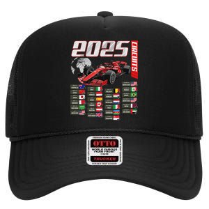 Formula 2025 Circuits Formula 2025 Schedule Racing Car Track High Crown Mesh Back Trucker Hat