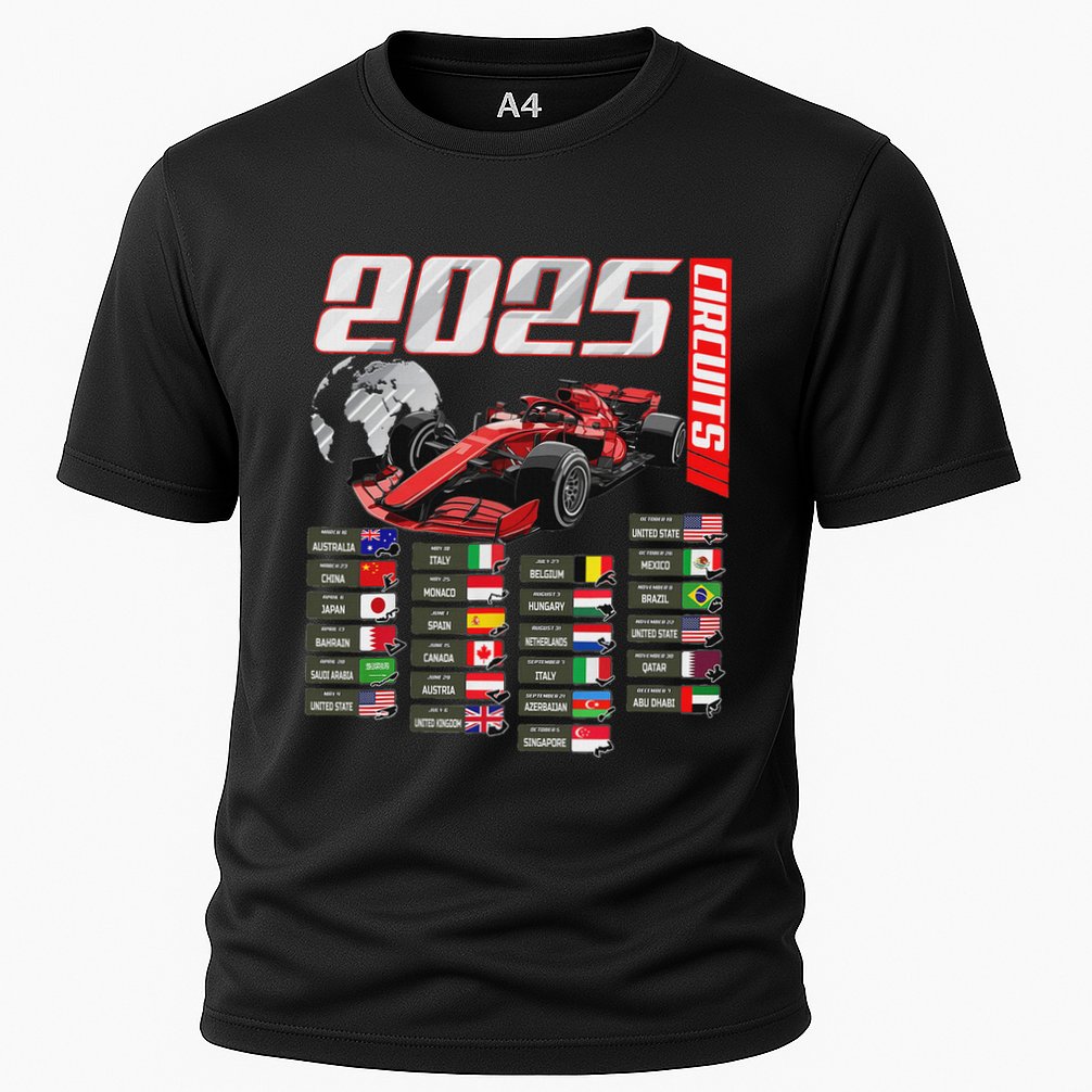 Formula 2025 Circuits Formula 2025 Schedule Racing Car Track Performance Shirt