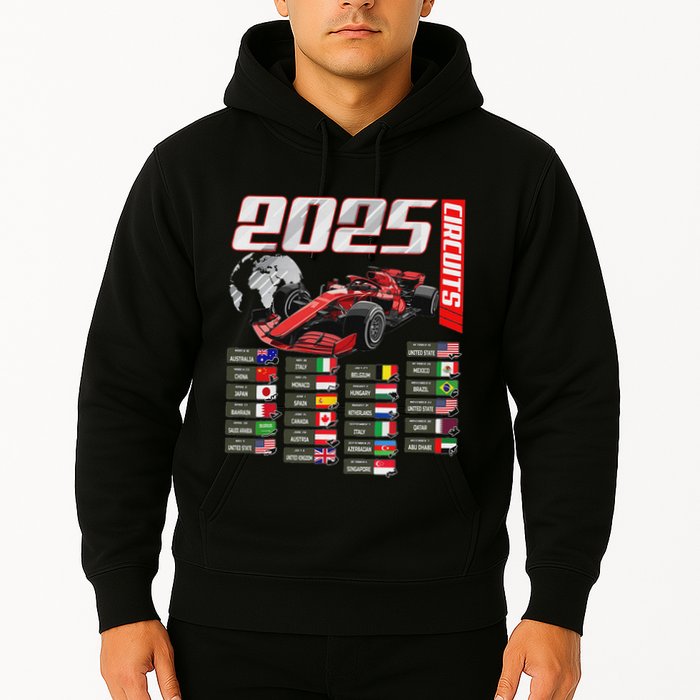 Formula 2025 Circuits Formula 2025 Schedule Racing Car Track Hoodie