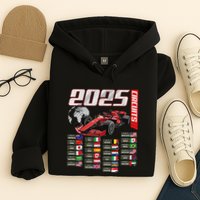 Formula 2025 Circuits Formula 2025 Schedule Racing Car Track Hoodie