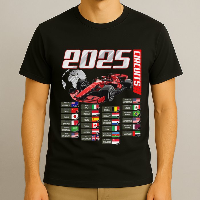 Formula 2025 Circuits Formula 2025 Schedule Racing Car Track T-Shirt