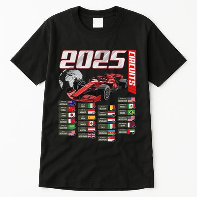 Formula 2025 Circuits Formula 2025 Schedule Racing Car Track Tall T-Shirt