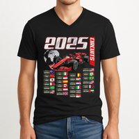 Formula 2025 Circuits Formula 2025 Schedule Racing Car Track V-Neck T-Shirt