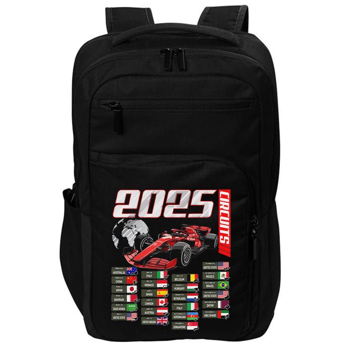 Formula 2025 Circuits Formula 2025 Schedule Racing Car Track Impact Tech Backpack