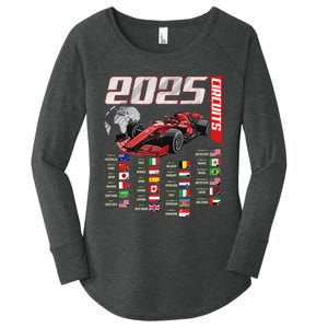 Formula 2025 Circuits Formula 2025 Schedule Racing Car Track Women's Perfect Tri Tunic Long Sleeve Shirt