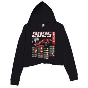 Formula 2025 Circuits Formula 2025 Schedule Racing Car Track Crop Fleece Hoodie