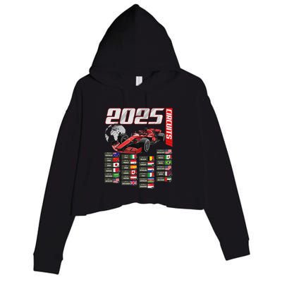 Formula 2025 Circuits Formula 2025 Schedule Racing Car Track Crop Fleece Hoodie