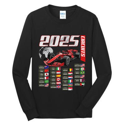Formula 2025 Circuits Formula 2025 Schedule Racing Car Track Tall Long Sleeve T-Shirt
