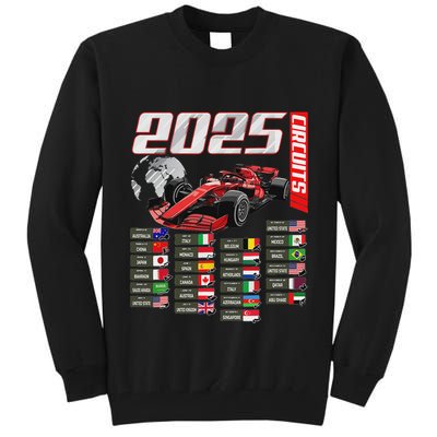 Formula 2025 Circuits Formula 2025 Schedule Racing Car Track Tall Sweatshirt