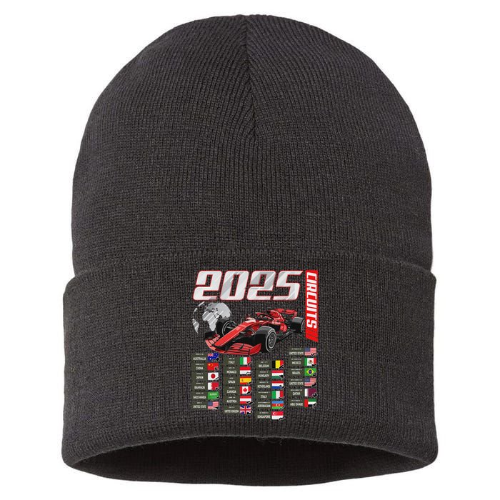 Formula 2025 Circuits Formula 2025 Schedule Racing Car Track Sustainable Knit Beanie