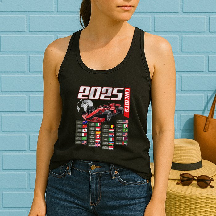 Formula 2025 Circuits Formula 2025 Schedule Racing Car Track Womens Tank Top