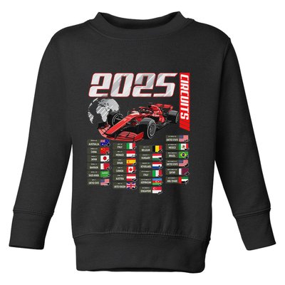Formula 2025 Circuits Formula 2025 Schedule Racing Car Track Toddler Sweatshirt