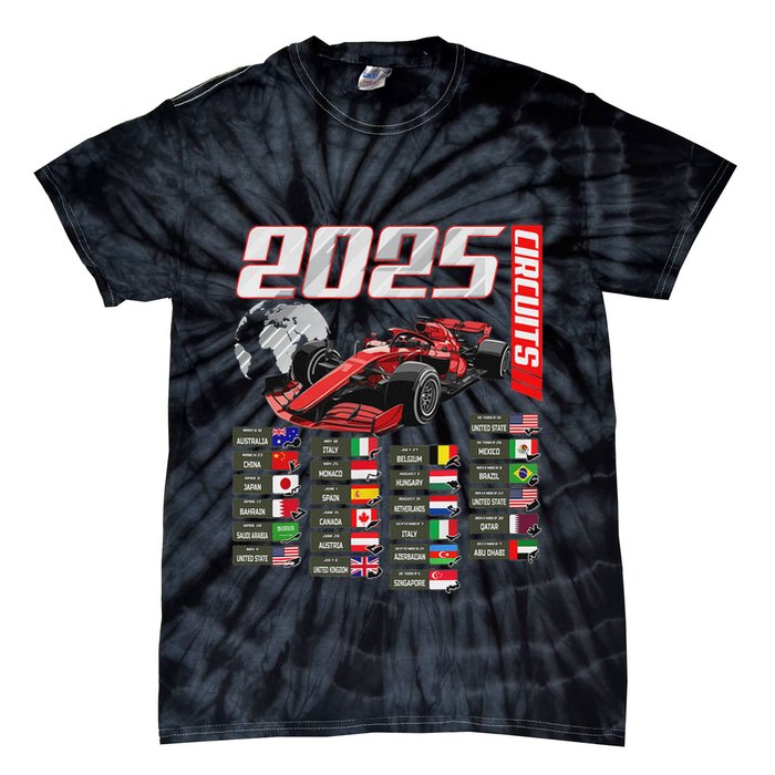 Formula 2025 Circuits Formula 2025 Schedule Racing Car Track Tie-Dye T-Shirt