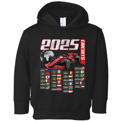 Formula 2025 Circuits Formula 2025 Schedule Racing Car Track Toddler Hoodie