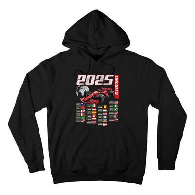 Formula 2025 Circuits Formula 2025 Schedule Racing Car Track Tall Hoodie