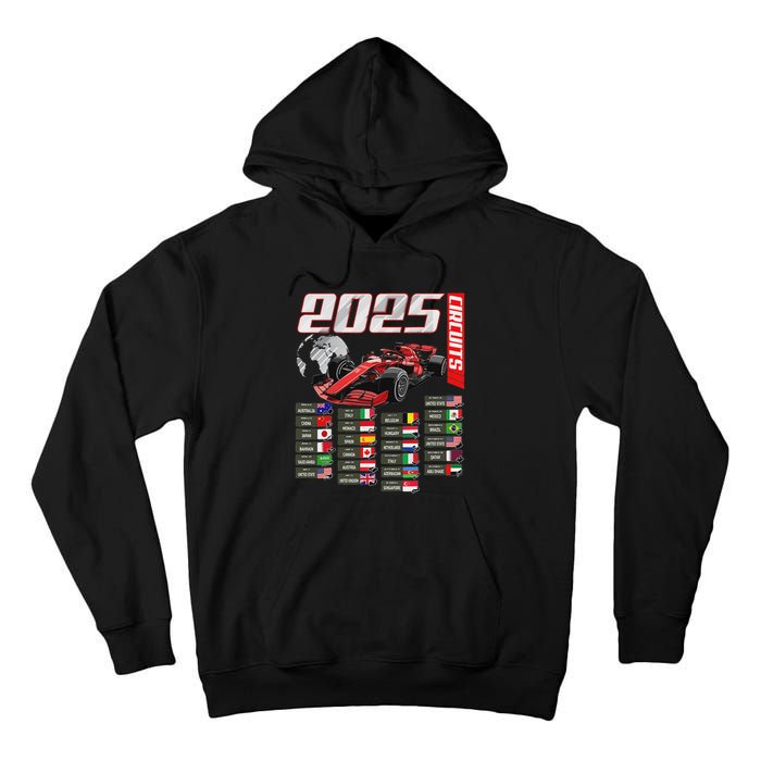 Formula 2025 Circuits Formula 2025 Schedule Racing Car Track Tall Hoodie