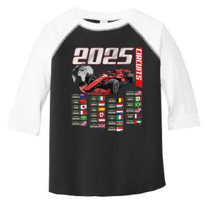 Formula 2025 Circuits Formula 2025 Schedule Racing Car Track Toddler Fine Jersey T-Shirt