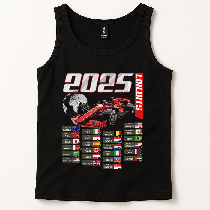 Formula 2025 Circuits Formula 2025 Schedule Racing Car Track Tank Top