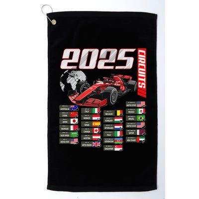 Formula 2025 Circuits Formula 2025 Schedule Racing Car Track Platinum Collection Golf Towel