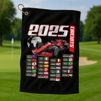 Formula 2025 Circuits Formula 2025 Schedule Racing Car Track Golf Towel