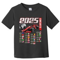 Formula 2025 Circuits Formula 2025 Schedule Racing Car Track Toddler T-Shirt