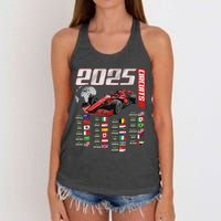 Formula 2025 Circuits Formula 2025 Schedule Racing Car Track Women's Knotted Racerback Tank