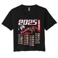 Formula 2025 Circuits Formula 2025 Schedule Racing Car Track Women's Crop Top Tee