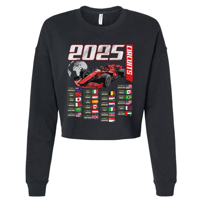 Formula 2025 Circuits Formula 2025 Schedule Racing Car Track Cropped Pullover Crew