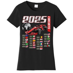 Formula 2025 Circuits Formula 2025 Schedule Racing Car Track Women's T-Shirt