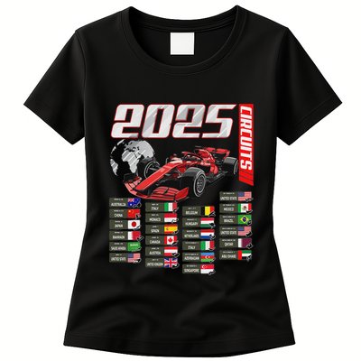 Formula 2025 Circuits Formula 2025 Schedule Racing Car Track Womens T-Shirt