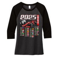 Formula 2025 Circuits Formula 2025 Schedule Racing Car Track Women's Tri-Blend 3/4-Sleeve Raglan Shirt