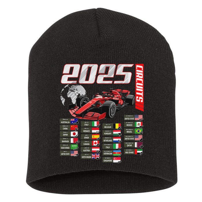 Formula 2025 Circuits Formula 2025 Schedule Racing Car Track Short Acrylic Beanie