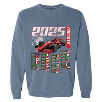 Formula 2025 Circuits Formula 2025 Schedule Racing Car Track Garment-Dyed Sweatshirt