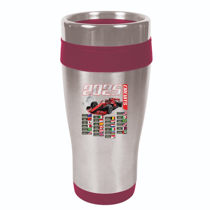 Formula 2025 Circuits Formula 2025 Schedule Racing Car Track 16oz Travel Tumbler
