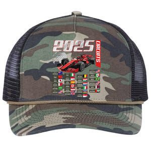 Formula 2025 Circuits Formula 2025 Schedule Racing Car Track Retro Rope Trucker Hat Cap