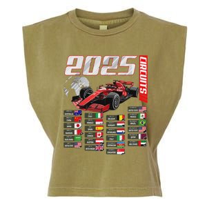 Formula 2025 Circuits Formula 2025 Schedule Racing Car Track Garment-Dyed Women's Muscle Tee