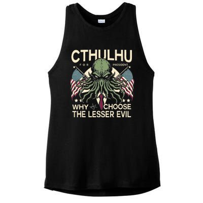 Funny 2024 elections Cthulhu for President Ladies PosiCharge Tri-Blend Wicking Tank