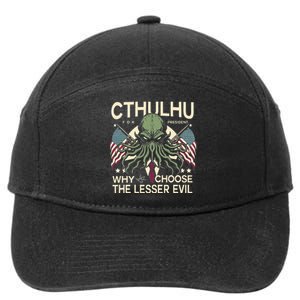 Funny 2024 elections Cthulhu for President 7-Panel Snapback Hat