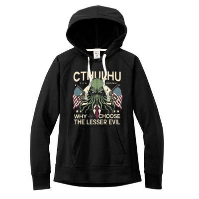 Funny 2024 elections Cthulhu for President Women's Fleece Hoodie