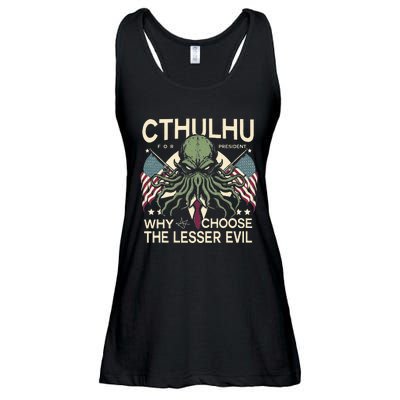 Funny 2024 elections Cthulhu for President Ladies Essential Flowy Tank