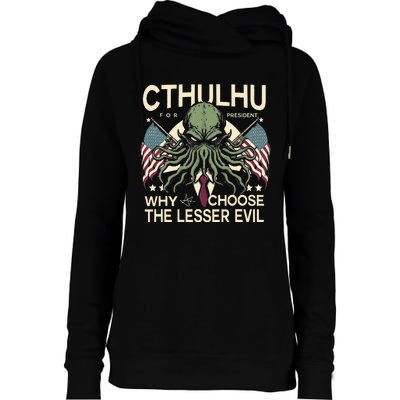 Funny 2024 elections Cthulhu for President Womens Funnel Neck Pullover Hood