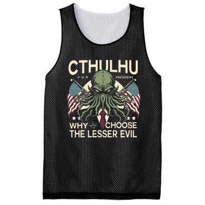 Funny 2024 elections Cthulhu for President Mesh Reversible Basketball Jersey Tank