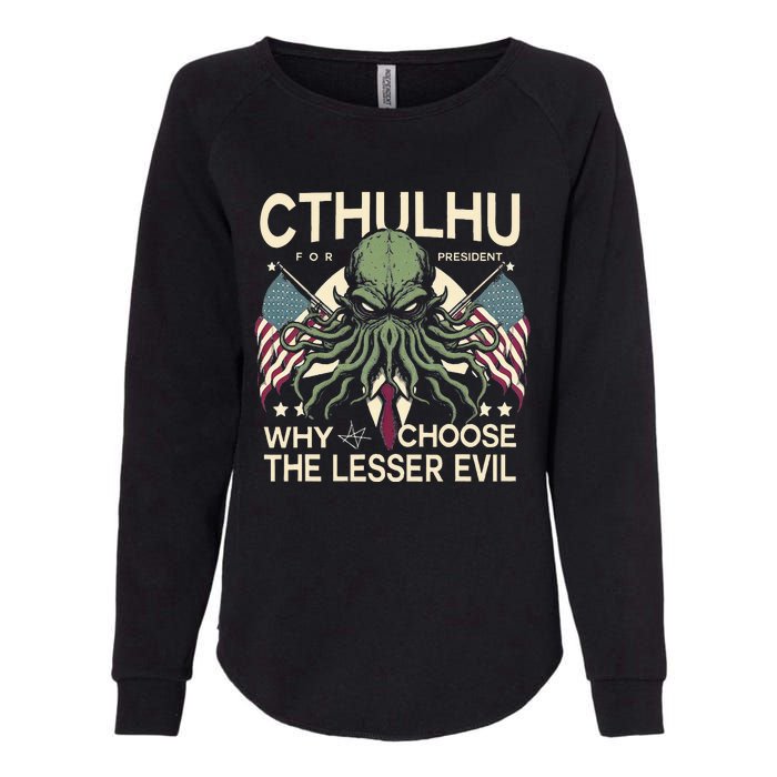 Funny 2024 elections Cthulhu for President Womens California Wash Sweatshirt