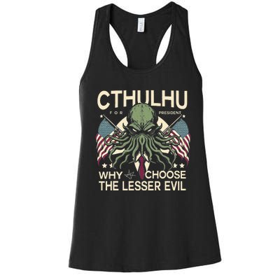 Funny 2024 elections Cthulhu for President Women's Racerback Tank